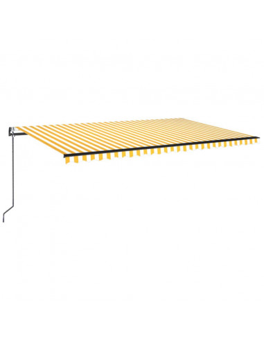 Tenda da Sole Retrattile Automatica 500x350 cm Gialla e Bianca