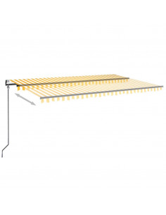 Tenda Automatica con Sensore Vento LED 500x350 cm Gialla Bianca 2