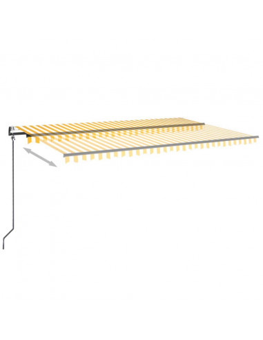 Tenda Automatica con Sensore Vento LED 500x350 cm Gialla Bianca
