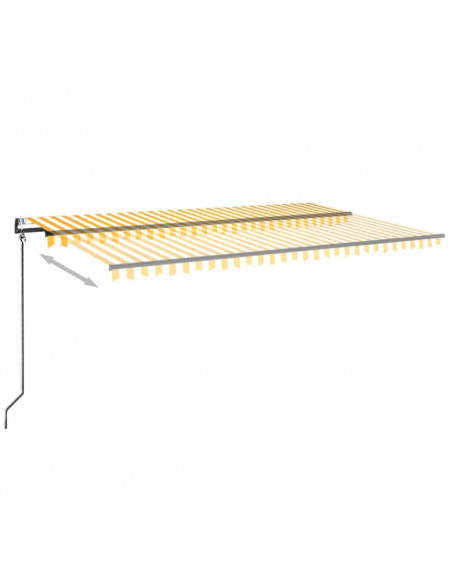 Tenda Automatica con Sensore Vento LED 500x350 cm Gialla Bianca