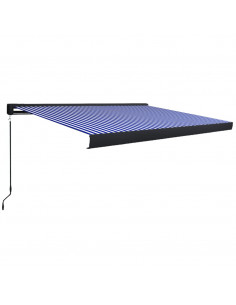 Tenda a Cassonetto Manuale 450x300 cm Blu e Bianca 2