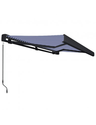 Tenda a Cassonetto Manuale 450x300 cm Blu e Bianca