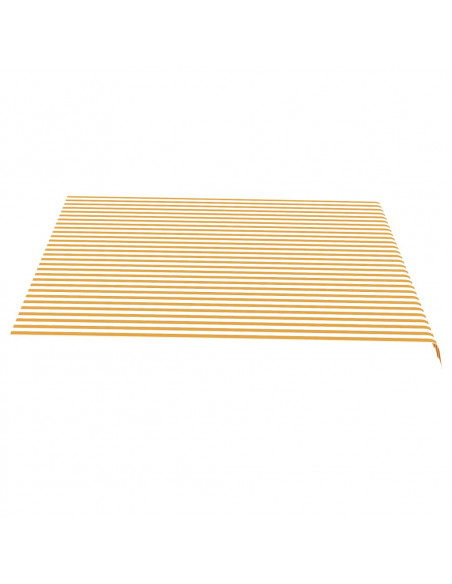 Tessuto di Ricambio per Tenda da Sole Giallo e Bianco 4x3,5 m