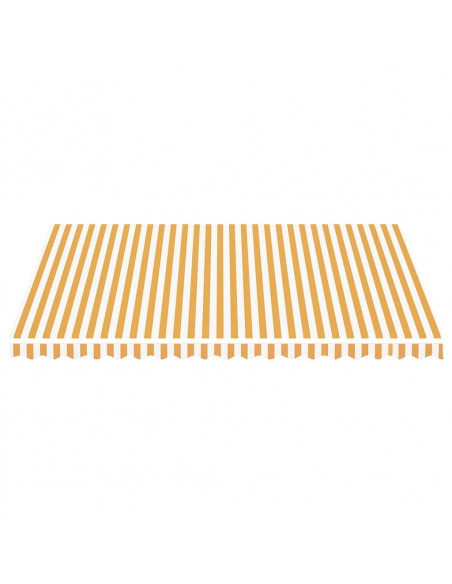 Tessuto di Ricambio per Tenda da Sole Giallo e Bianco 4,5x3,5 m
