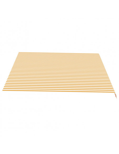 Tessuto di Ricambio per Tenda da Sole Giallo e Bianco 4,5x3,5 m