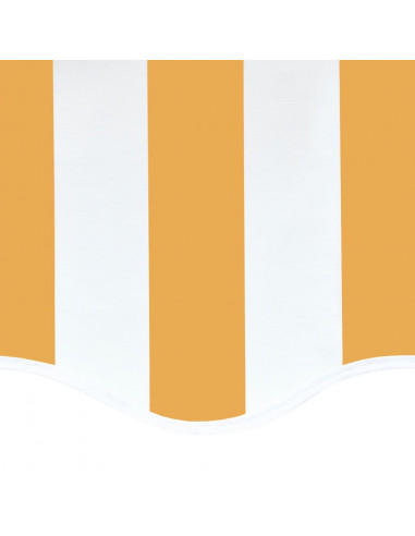 Tessuto di Ricambio per Tenda da Sole Giallo e Bianco 4,5x3,5 m