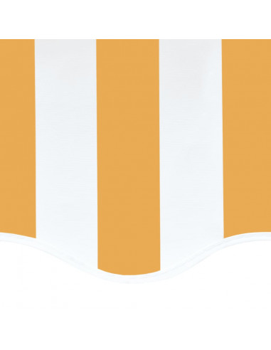 Tessuto di Ricambio per Tenda da Sole Giallo e Bianco 6x3,5 m