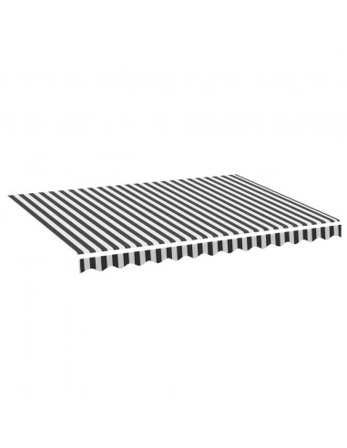 Tessuto Ricambio per Tenda da Sole Antracite e Bianco 3,5x2,5 m