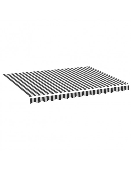 Tessuto Ricambio per Tenda da Sole Antracite e Bianco 3,5x2,5 m