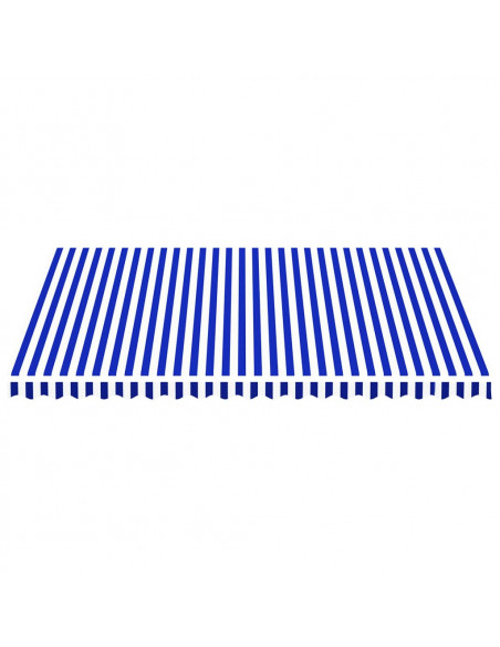Tessuto di Ricambio per Tenda da Sole Blu e Bianco 4,5x3,5 m