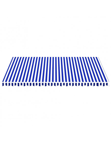 Tessuto di Ricambio per Tenda da Sole Blu e Bianco 5x3,5 m