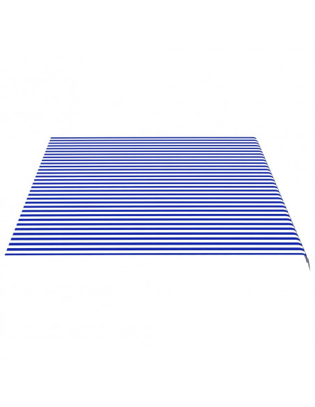 Tessuto di Ricambio per Tenda da Sole Blu e Bianco 5x3,5 m