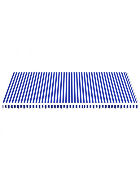 Tessuto di Ricambio per Tenda da Sole Blu e Bianco 6x3,5 m