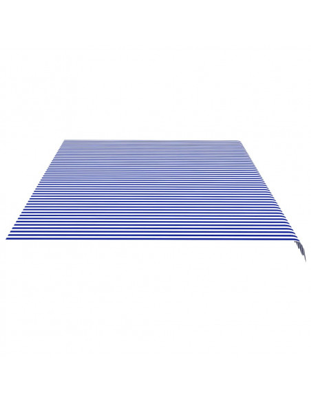 Tessuto di Ricambio per Tenda da Sole Blu e Bianco 6x3,5 m