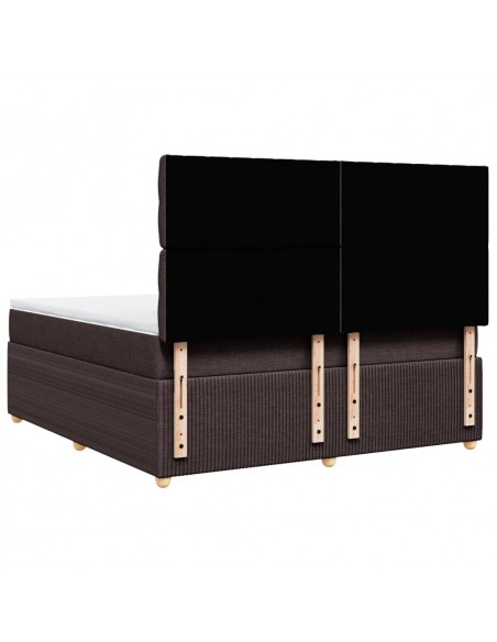 Giroletto a Molle con Materasso Marrone Scuro 180x200cm Tessuto