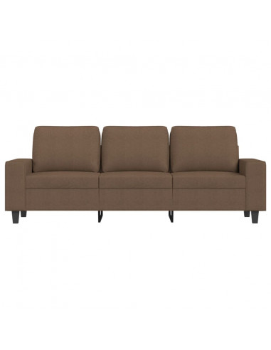 Divano a 3 Posti Marrone 180 cm in Tessuto
