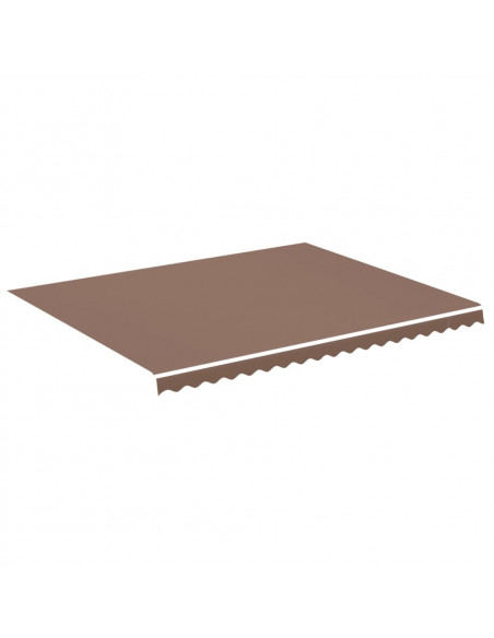 Tessuto di Ricambio per Tenda da Sole Marrone 4,5x3,5 m