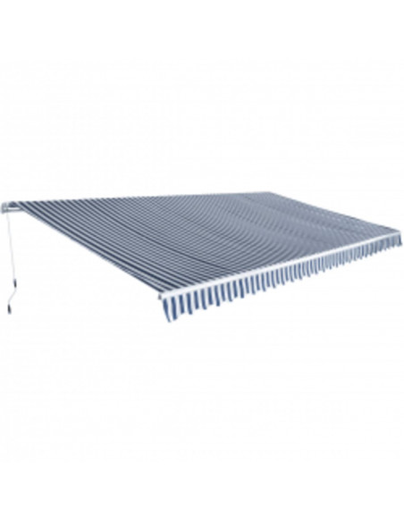 Tenda da Sole Pieghevole Manuale 600 cm Blu/Bianca