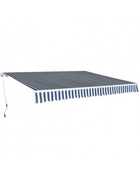 Tenda da Sole Pieghevole Manuale 400 cm Blu/Bianca