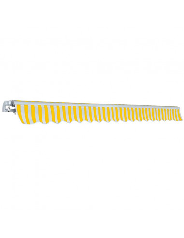 Tenda da Sole Pieghevole Manuale 400 cm Giallo/Bianco