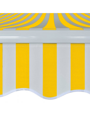 Tenda da Sole Pieghevole Manuale 400 cm Giallo/Bianco
