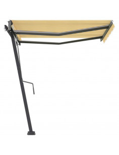 Tenda da Sole Autoportante Automatica 300x250 cm Gialla Bianca 2