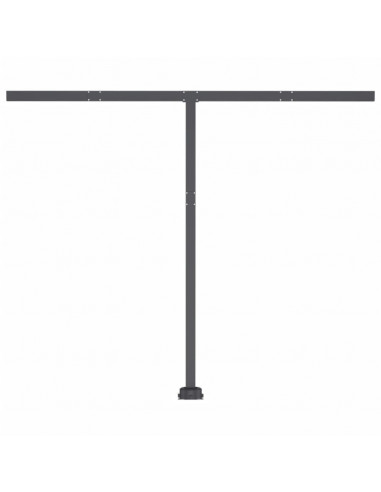 Tenda da Sole Retrattile Manuale con LED 350x250cm Blu e Bianco