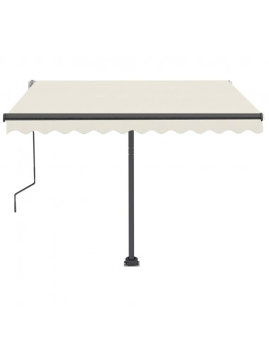 Tenda da Sole Retrattile Manuale con LED 350x250 cm Crema