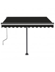 Tenda da Sole Retrattile Manuale con LED 300x250 cm Antracite 2