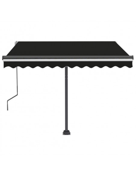 Tenda da Sole Retrattile Manuale con LED 300x250 cm Antracite