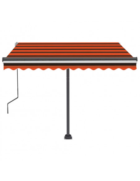 Tenda da Sole Retrattile con LED 350x250 cm Arancione e Marrone