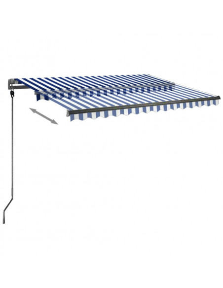 Tenda Automatica con Sensore Vento e LED 350x250 cm Blu Bianca