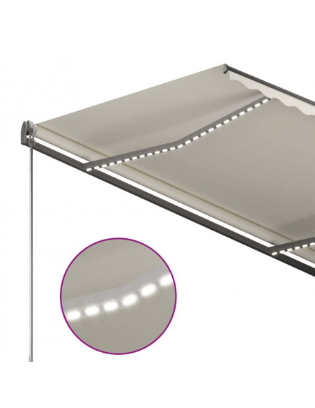 Tenda Automatica con Sensore Vento e LED 350x250 cm Crema