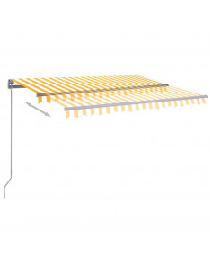 Tenda Automatica Sensore Vento e LED 350x250 cm Gialla Bianca 2