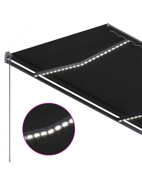 Tenda Automatica con Sensore Vento e LED 350x250 cm Antracite