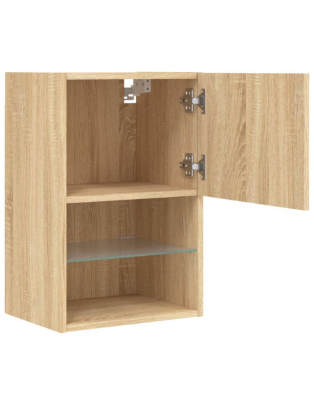 Mobili Porta TV con Luci LED 2 pz Rovere Sonoma 40,5x30x60 cm