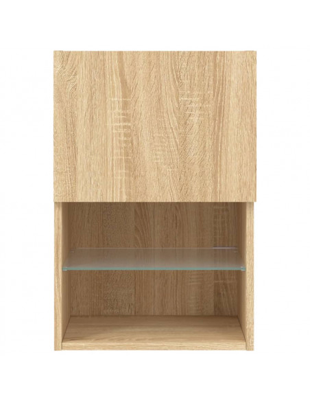 Mobili Porta TV con Luci LED 2 pz Rovere Sonoma 40,5x30x60 cm