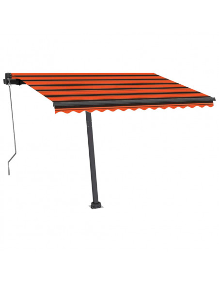 Tenda Automatica Sensore Vento e LED 350x250 cm Arancio Marrone