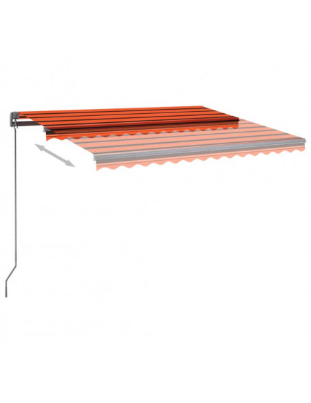 Tenda Automatica Sensore Vento e LED 350x250 cm Arancio Marrone