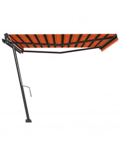 Tenda da Sole Manuale con Palo 400x300 cm Arancione/Marrone 2