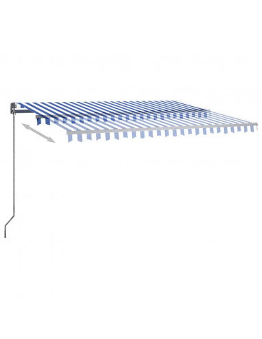 Tenda Automatica con Sensore Vento e LED 400x300 cm Blu Bianca