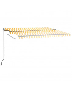 Tenda Automatica Sensore Vento e LED 450x300 cm Gialla Bianca 2