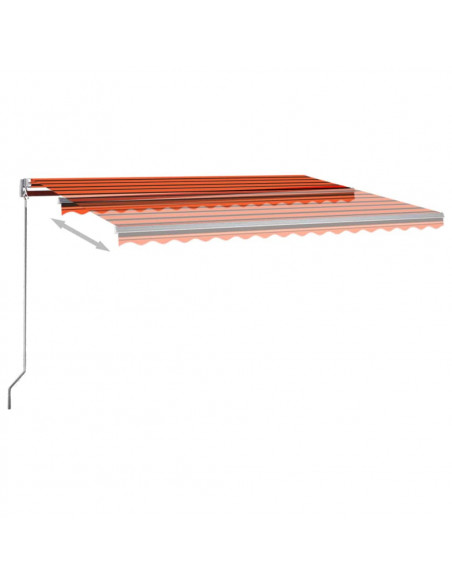 Tenda Automatica Sensore Vento e LED 450x300 cm Arancio Marrone