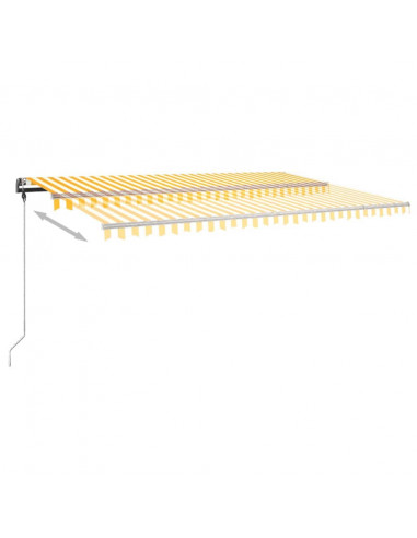 Tenda da Sole Autoportante Manuale 500x300 cm Gialla Bianca
