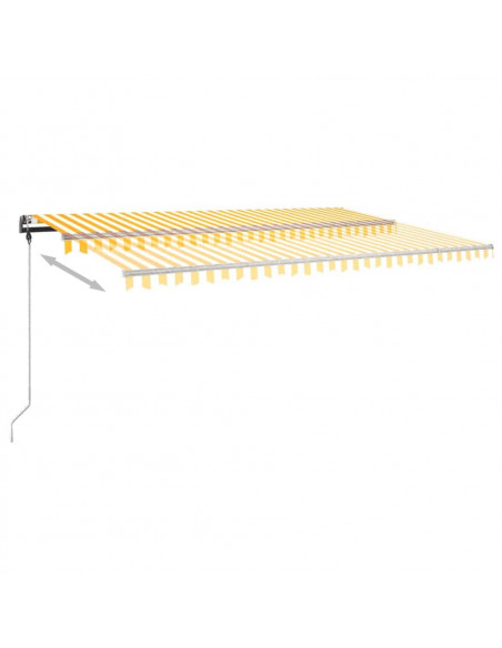 Tenda da Sole Autoportante Manuale 500x300 cm Gialla Bianca
