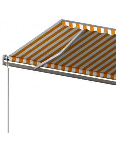 Tenda da Sole Autoportante Manuale 500x300 cm Gialla Bianca