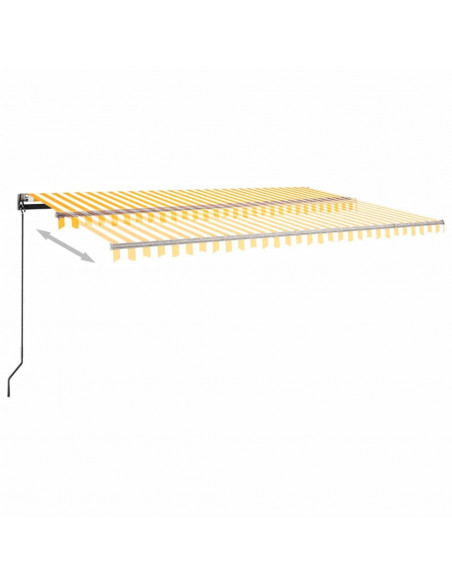 Tenda Automatica Sensore Vento e LED 500x300 cm Gialla Bianca