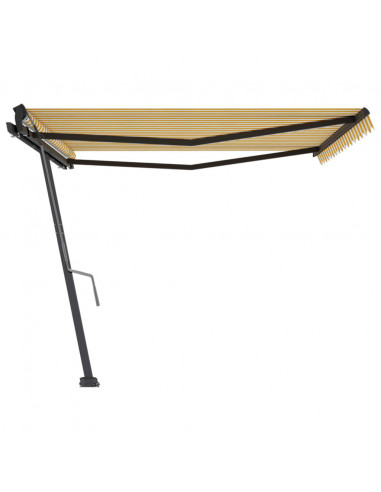 Tenda da Sole Autoportante Manuale 400x350 cm Gialla Bianca