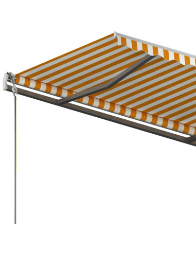 Tenda da Sole Autoportante Manuale 400x350 cm Gialla Bianca