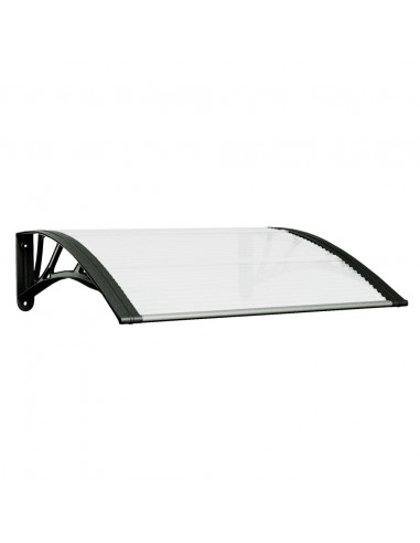 Tettoia per Porta Nero e Trasparente 80x75 cm in Policarbonato
